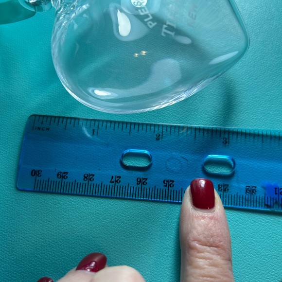 Tiffany&Co RTT Puffy Heart Ornament Clear Crystal Etched Glass. NWOT - Picture 6 of 7